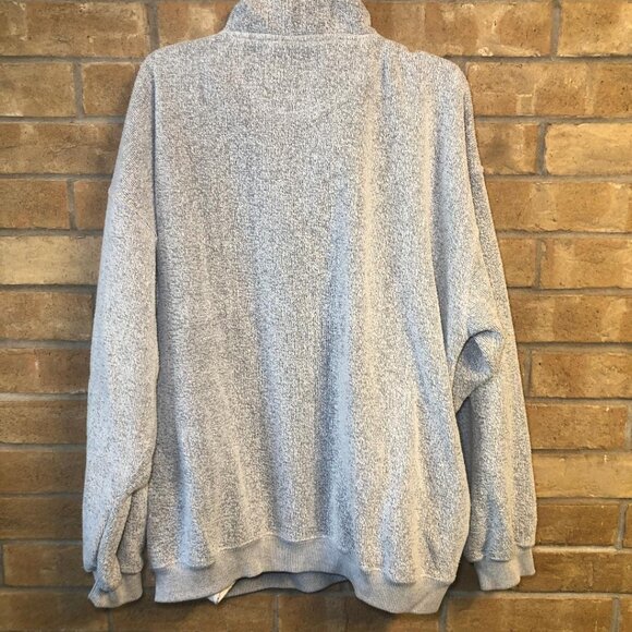 Vintage Y2K Big Dogs Gray 1/4 Zip Pullover Sweater Embroidered Logo Pockets Sz L - Picture 6 of 9